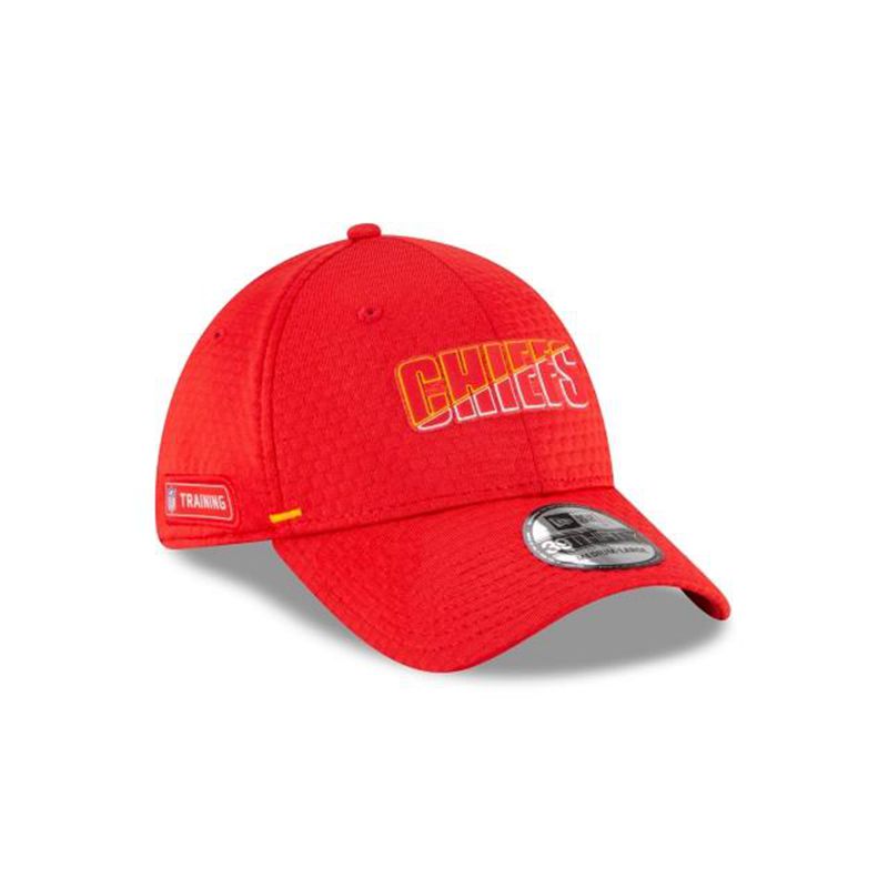 NFL Kansas City Chiefs Official Summer Sideline 39Thirty Stretch Fit (QPX3442) - Red New Era Caps